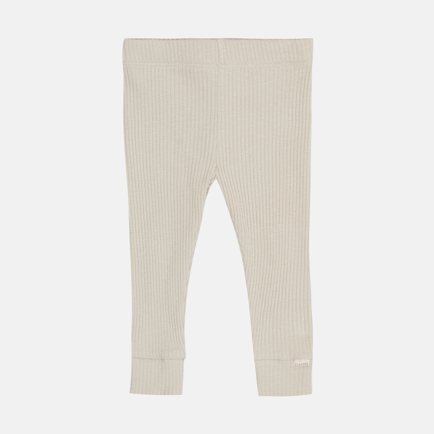 Organic Cotton Ribbed Baby Leggings (Oat)